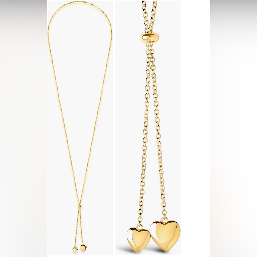 STERLING FOREVER Dangling Heart Bolo Necklace